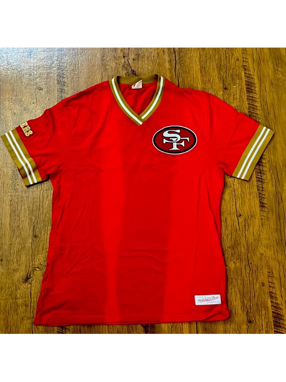 Mitchell & Ness San Francisco 49ers Red and Gold Short Sleeve Jersey Tee